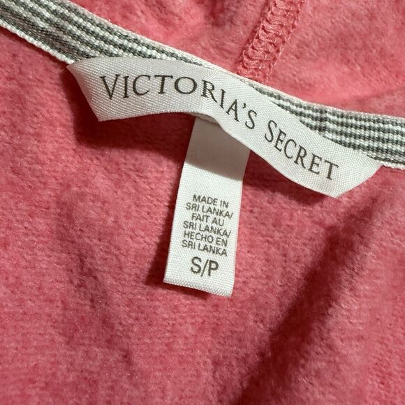 Victoria Secret Womens Sweater S Small Light Pink Hoodie VS New York V Neck - Picture 8 of 10